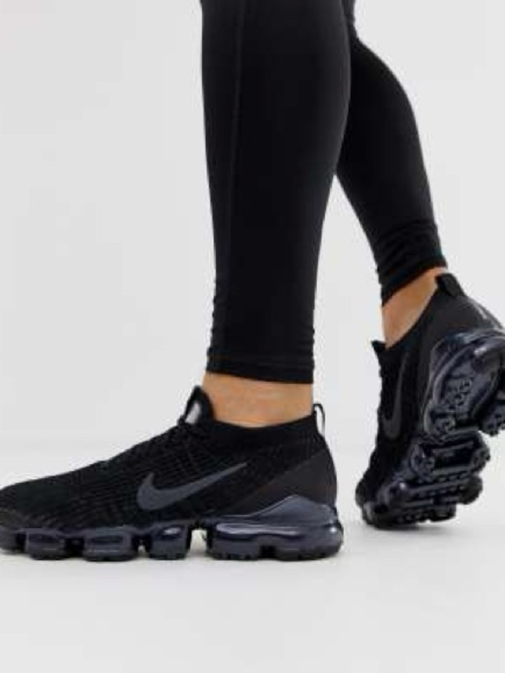 Nike Women's Black VaporMax Knit Athletic Shoes